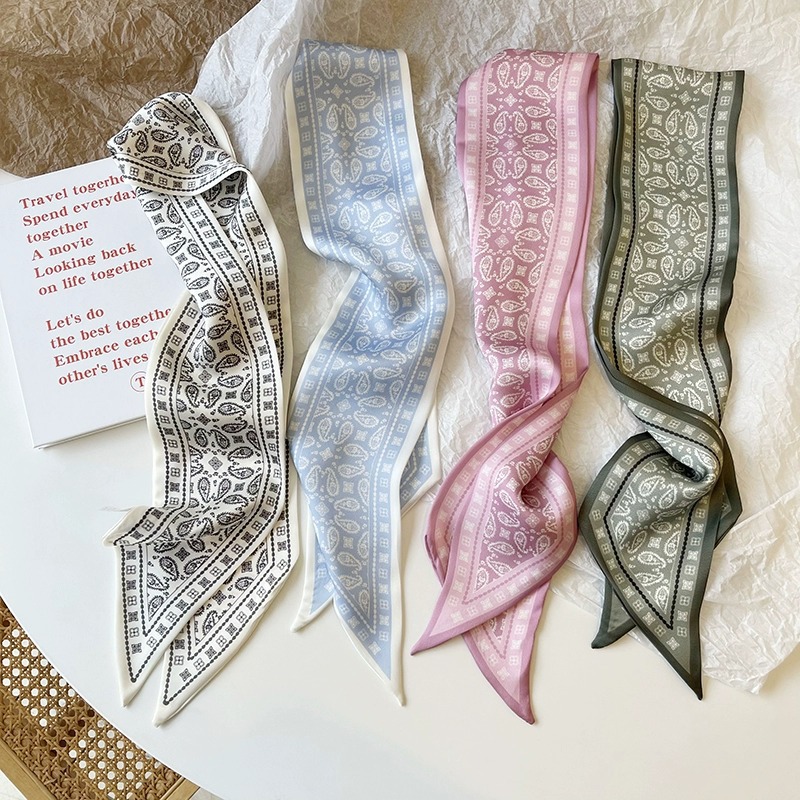 Women Fashion Necktie - Set Serisi Ipek Saten Eşarp Kadın