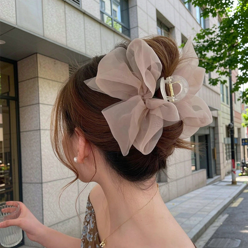 Women'S Fashion Korea - Kore tarzı, büyük fiyonklu, tül detaylı,