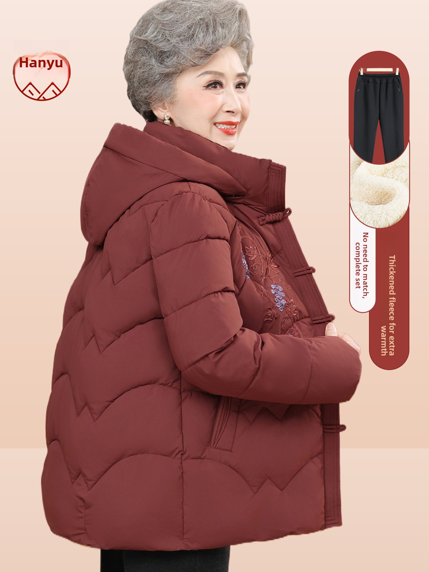 Women Fashion Over The Years - Kalınlaştırılmış, Nakışlı, Polar Astarı Olan Pamuklu