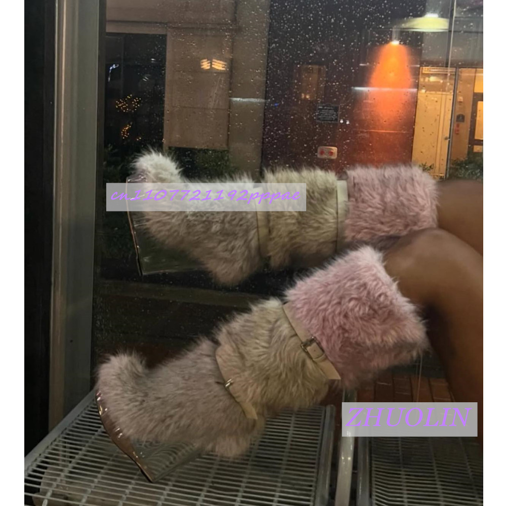 Kış Gradyan Tüylü Şeffaf Dolgu - Women'S Fashion Knee High Boots incelemesi ve fiyatı