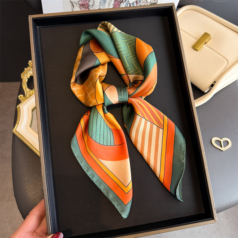 2026 yeni geometri baskı ipek  - Women Fashion Necktie incelemesi ve fiyatı